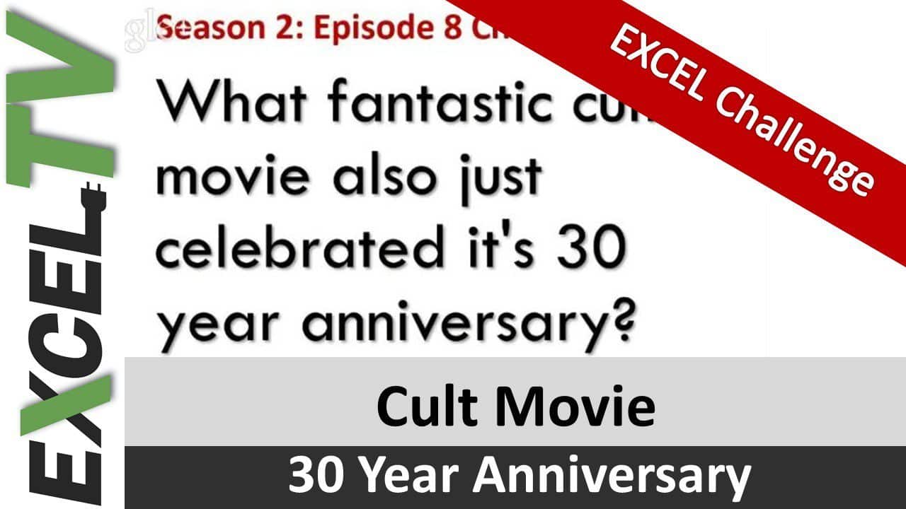Cult Movie with 30 Year Anniversary – Excel Challenge