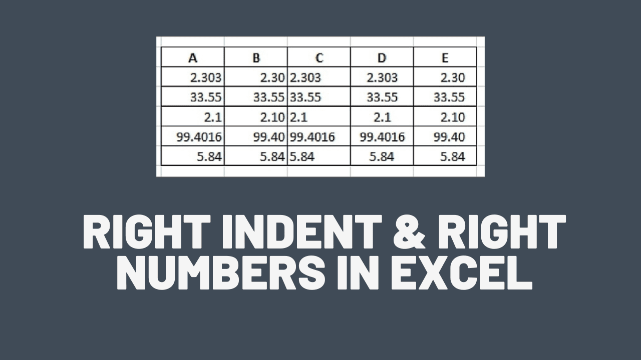 How to Align Numbers in Excel