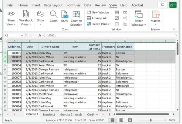 Excel Freeze Multiple Rows