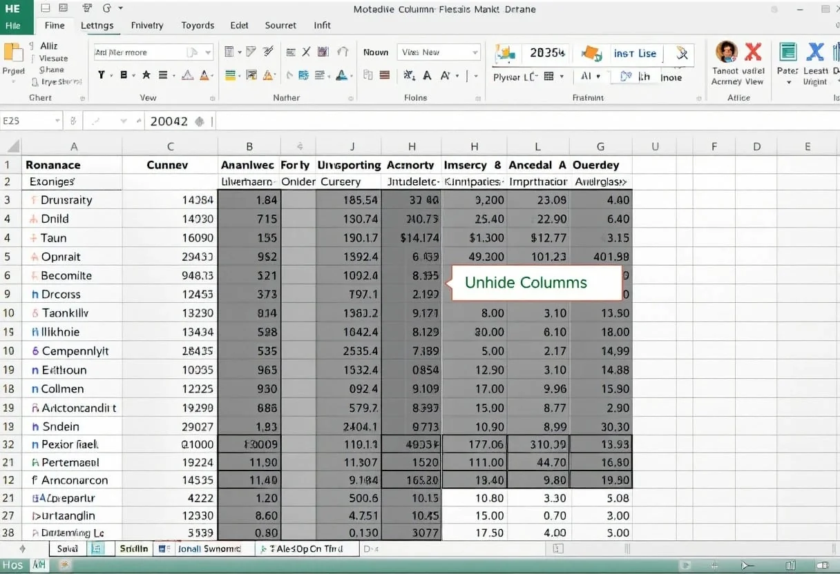 Excel Unhide All Columns