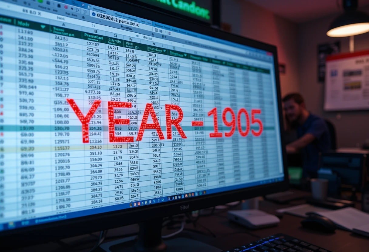 Excel YEAR Function Returns 1905