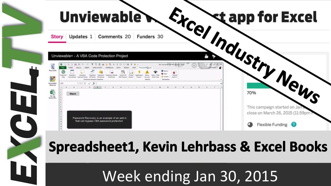 Excel News – Spreadsheet1, Kevin Lehrbass and Excel Books – Week ending 2015-01-30