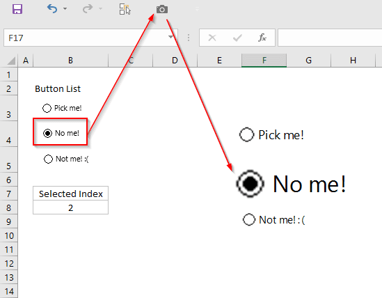 Enlarging Form Control Option Buttons