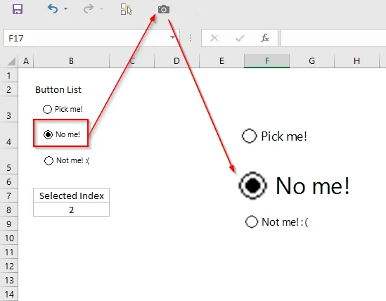 Enlarging Form Control Option Buttons