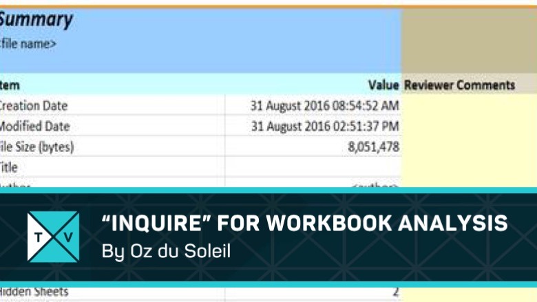 Inquire – Workbook Analysis in Excel