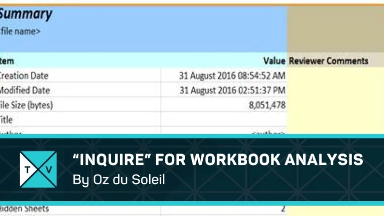 Inquire – Workbook Analysis in Excel