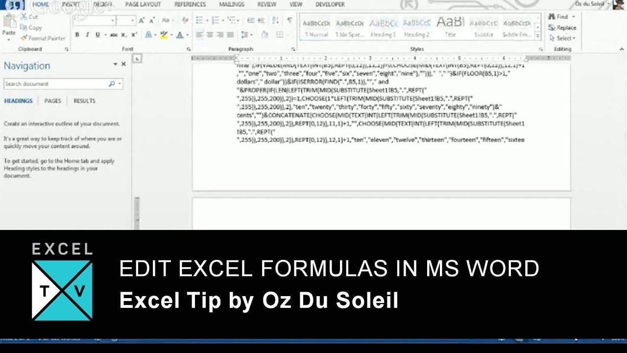 How-to: Use Excel Formulas in Word
