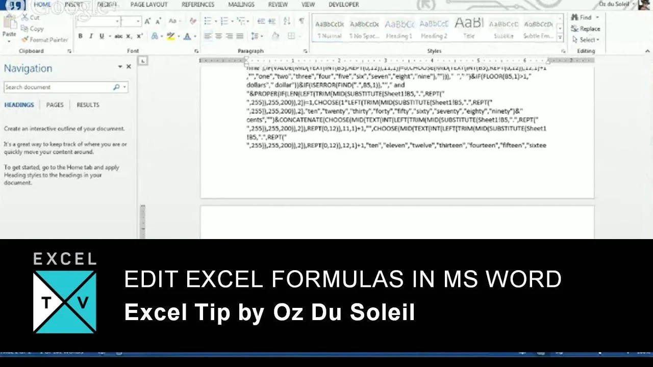 How-to: Use Excel Formulas in Word