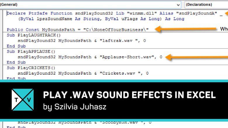 Play Sound with Excel VBA – .wav files in Excel Video Tutorial