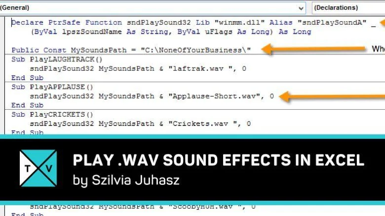 Play WAV Sound Files with Excel VBA