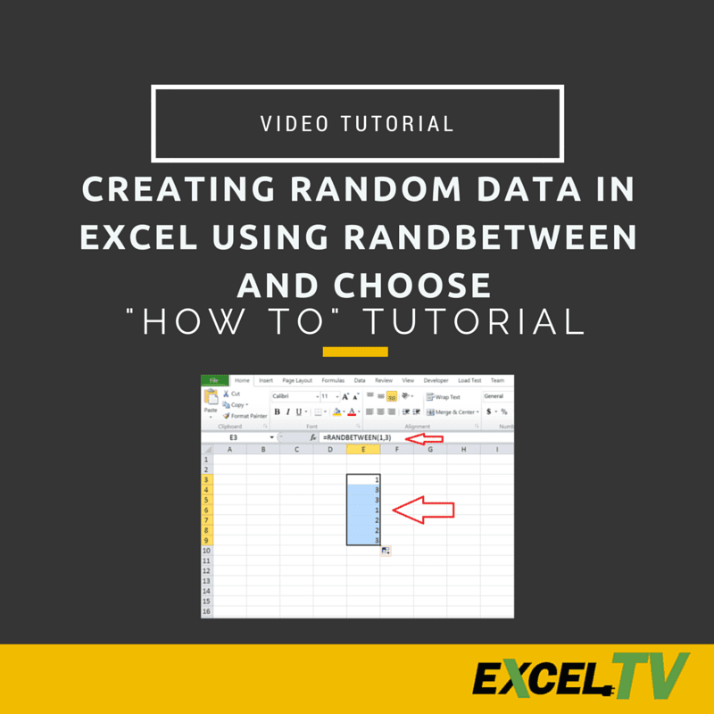 Creating Random Data in Excel using RANDBETWEEN and CHOOSE
