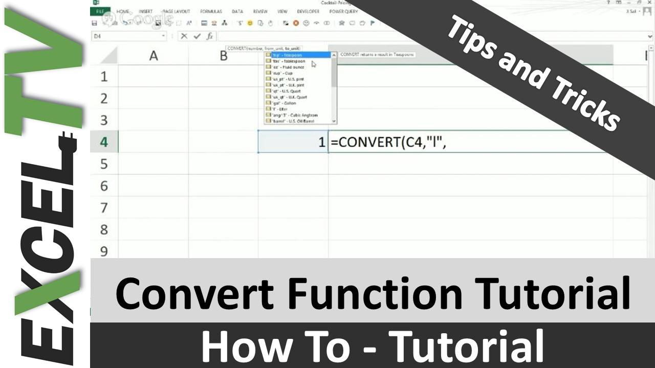 Convert Function In Excel