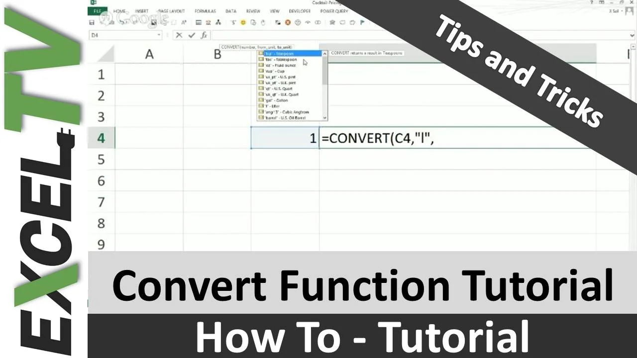 Convert Function In Excel